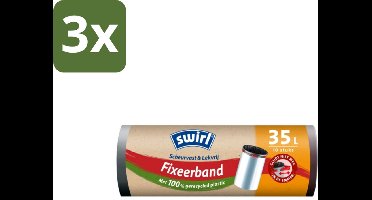 Swirl – Pedaalemmerzakken – 35 L – Fixeerband – 10 zakken - Bulkverpakking - 3 stuks