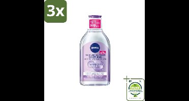 3 x NIVEA - Micellair Water - Essentials Verzachtend - Gevoelige huid - Met Aminozuren & Dexpanthenol - Make-up Verwijderaar - 400 ml - Grootverpakking - Micellair Water - NIVEA - Gevoelige Huid - Make-up Remover - Reiniging