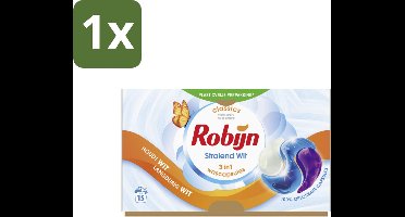 Robijn - 3-in-1 Stralend Wit - Wascapsules - 15 Wasbeurten - 1 stuk