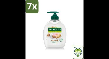 7 x Palmolive - Amandelmelk - Handzeep Met Pomp - Milde Reiniging - 300 ml - Grootverpakking - Handzeep - Amandelmelk - Verzorging - Natuurlijke Ingrediënten - Biologisch Afbreekbaar