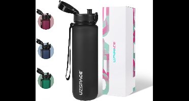 UZSPACE Drinkfles 500 ml/800 ml/1 l, sportdrinkfles voor kinderen, lekvrij, Tritan en BPA-vrije waterfles voor fiets, fitness, outdoor