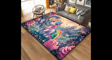 Vloerkleed paard - eenhoorn - unicorn - antislip - tapijt - keukenkleed - salontafel kleed - woonkamer - slaapkamer - foam - 80 x 120 cm