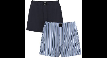 Björn Borg heren cotton stretch 2P wijde boxershorts stripe blauw