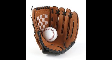 BukkitBow - Luxe Honkbal Handschoen - Stevige PU Softbal Handschoen - Bruin Sportaccessoire voor Tieners Jongens en Meisjes
