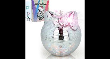 Hello Kitty Discobal XL - Spiegelbol met Ophanghaak 27 x 25 x 25 cm - Disco Speelgoed voor Kinderen - Discobol - Hello Kitty Producten - Cadeau voor Meisjes - Spiegelbal - 6, 7, 8, 9, 10, 11, 12, 13, 14, 15, 16+ Jaar - Zilver