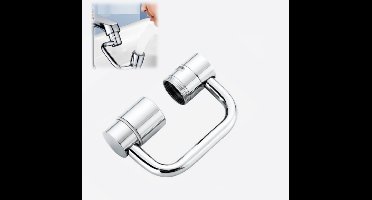 kraanverlenger - U-vormige verlenging - zinklegering - draaibaar - twee standen - scharnierende arm -2 standen - kraanverlengstang - geschikt voor wastafels en keukens - spatbescherming - zilver
