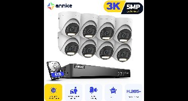 Beveiligingscamera Set – Bewakingscamera – Camerabewaking – Inbraakbeveiliging – Draadloze Beveiliging – 8-Kanaals Full HD 1080p – AI Personen- en Voertuigdetectie