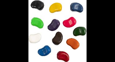 Krijtjes, diverse kleuren, Bonen, L: 25 mm, dikte 15 mm, 4x12 stuk/ 1 doos