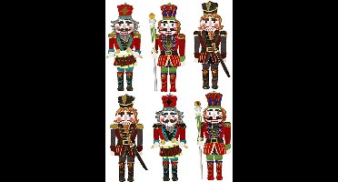 3D Stickers - Notenkraker - Zelfklevende Stickers - Gelaagde Scrapbooking Stickers - Knutselstickers Voor Kerst Decoratie - Creatieve Plakstickers - 75mm - 6 Stuks