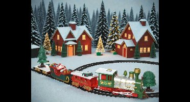 Lumineo led kersttrein op batterij - 283 cm