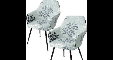 Stoelhoezen - set van 2 - hoge stretch - met armleuning - verwijderbare - 47D x 45B x 44H centimeter - Polyester - Modern - Machinewas - Kleur : Groen