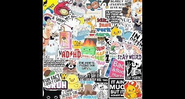 130 Stuks Grappige Stickerset voor Volwassenen - Waterdichte PVC Stickers voor Waterflessen, Laptops, Auto's en Meer