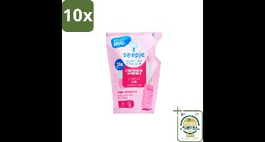 10 x Seepje - Wasverzachter - Duurzaam & Frisse Geur - Navulling - Pioenroos en Cederhout - 30 Wasbeurten - 750 ml - Grootverpakking - Wasverzachter - Natuurlijke Wasverzachter - Pioenroos - Cederhout - Frisse Geur