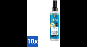 Gliss - Anti-Klit Spray Aqua Revive - Voor Hydraterend en Makkelijk Doorkambaar Haar - 200 ml - Bulkverpakking - 10 stuks