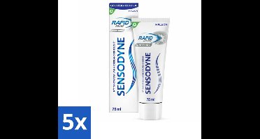 5 x Sensodyne - Tandpasta - Rapid Relief Whitening - Snelle Gevoeligheidsverlichting - 75 ml - Gevoelige Tanden - Snelle Verlichting - Tandpasta - Witte Tanden - Gevoeligheid Verlichting