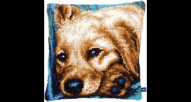 Vervaco - Kruissteekkussen kit - Schattige hond - PN-0154482 - Borduren - Borduurpakket - Borduurpakket volwassenen - Borduurpakket kind