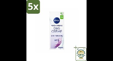 5 x NIVEA - Essentials Sensitive Dagcrème - Gezichtscrème - SPF 15 - Voor de gevoelige huid - 50 ml - Grootverpakking - Gevoelige Huid - Dagcrème - SPF 15 - Roodheid - Huidveroudering