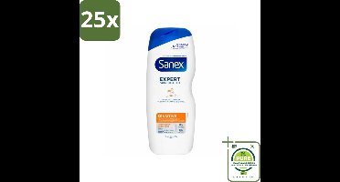25 x Sanex - Douchegel - Dermo Sensitive - Voor Gevoelige Huid - 600 ml - Grootverpakking - Douchegel - Gevoelige Huid - Sanex Dermo Sensitive - Lactoserum - Huidverzorging