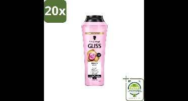 20 x Gliss - Shampoo - Liquid Silk - Voor Glanzend en Zijdezacht Haar - 250 ml - Grootverpakking - Glans Shampoo - Zijdezacht Haar - Haarverzorging - Siliconenvrije Shampoo - Natuurlijke Shampoo