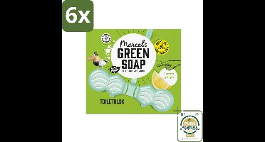 Marcel's Green Soap - Toiletblok - Citroen & Gember - Langdurige werking - 1 Toiletblok - Voordeelverpakking - 6 stuks - Natuurlijke schoonmaak - Citroen geur