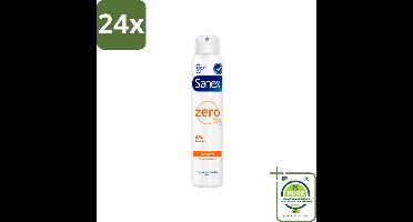 Sanex - Deodorant Spray - Zero% Sensitive - Zonder Aluminiumzouten - 200 ml - Voordeelverpakking - 24 stuks - Sanex Zero% - Deodorant
