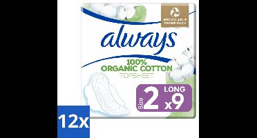 Always - Maandverband - Long - Cotton Protection - Met Vleugels - 9 Maandverband - Voordeelverpakking - 12 stuks
