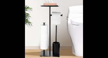 RVV® Toiletbutler - Toiletrolhouder - Multifunctionele Toiletbutlet - WC-Borstel - met Plank