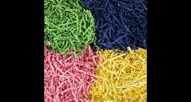 CC Crinkle Papier Blauw, Donkergroen, Roze en Geel 4x50 gr
