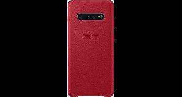 Samsung Lederen Cover - voor Samsung Galaxy S10 Plus - Rood