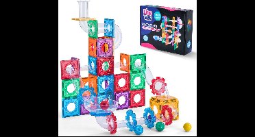 LiasToys - Magnetic Tiles - Knikkerbaan - 100 Stuks - Magnetisch Speelgoed - Constructie Speelgoed - Magnetische Tegels - Montessori Speelgoed - Magnetische Bouwstenen - Speelgoed Kinderen