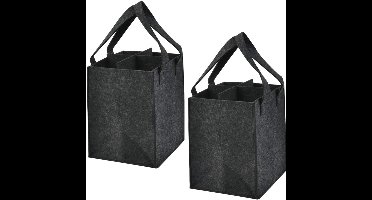 Geschenktas/draagtas in vilt voor 4 wijnflessen