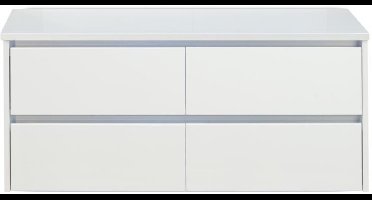 Dante Badmeubelset 120 cm - 4 Laden Wit Hoogglans - Wastafelbovenblad