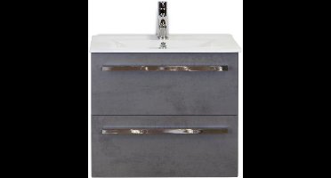 Seville Badmeubelset 60 cm - Beton Antraciet - Keramische Wastafel Wit Enjoy