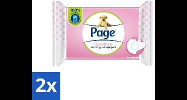 Page – Vochtig Toiletpapier – Sensitive Navulling – 38 doekjes - Voordeelverpakking - 2 stuks