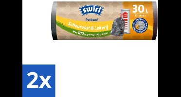 Swirl – Afvalzakken – 30 L – Trekband – 12 zakken - Voordeelverpakking - 2 stuks