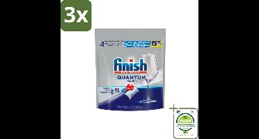 3 x Finish – Vaatwastabletten – Quantum All-in-1 – 60 Capsules - Grootverpakking - Vaatwastabletten - Vaatwasser - Diepe Reiniging - Glans - Vaatwascapsules