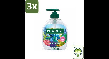 3 x Palmolive Handzeep Aquarium 300 ml - Grootverpakking - Handzeep - Natuurlijke Ingrediënten - Vegan - PH-neutraal - Zachte Reiniging