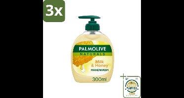 3 x Pamlolive Naturals - Handzeep - Melk & Honing - 300 ml - Grootverpakking - Handzeep Melk Honing - Zeepvrije Handzeep - Handen Verzorging - Melk En Honing Handzeep - Natuurlijke Handzeep