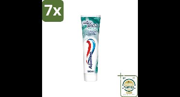 7 x Aquafresh - Tandpasta - Verfrissende Reiniging - Menthol - 100 ml - Grootverpakking - Tandpasta Menthol - Frisse Adem - Verfrissende Reiniging - Tandpasta Met Menthol - Tandpasta Met Fluoride