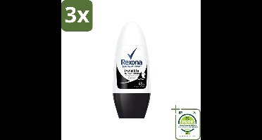 3 x Rexona - Invisible Black & White - Deo Roller - Anti-transpirant - 50 ml - Grootverpakking - Anti-transpirant - Deodorant - Rexona - Invisible Black & White - Vlekken