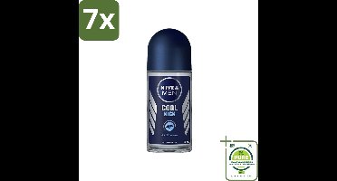 7 x Nivea - Deo Roll-On - Men - Cool Kick FM - Anti-Transpirant - 50 ml - Grootverpakking - NIVEA MEN Deodorant - Anti-transpirant - Deodorant Roller - 48 Uur Bescherming - Cool Kick