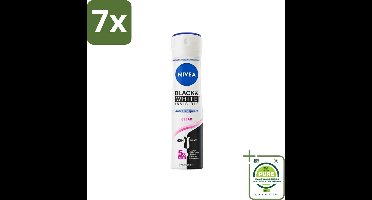 7 x Nivea - Deodorant - Spray - Black & White Invisible Clear - Anti-Transpirant - 150 ml - Grootverpakking - NIVEA Deodorant - Antitranspirant - 48 Uur Bescherming - Witte Strepen - Gele Vlekken