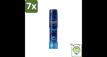 7 x Nivea - Deo Spray XL - Fresh Active - 48 Uur Lang Werkend - 200 ml - Grootverpakking - NIVEA MEN Deodorant - Deodorant Spray - Antitranspirant - 48 Uur Bescherming - Ocean Extracten
