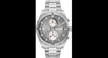 HUGO HU1530372 #FAST Heren Horloge - Mineraalglas - Staal - Zilverkleurig - 44 mm breed - Quartz - Vouw/Vlindersluiting - 5 ATM (douchen)