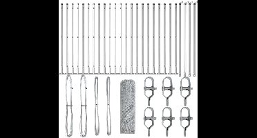 vidaXL - Hekpaal. - Zilverkleurig