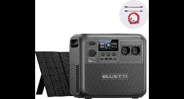 BLUETTI Elite 200 V2 draagbare generator (2025 nieuw) met 350W zonnepaneel- 2073,6Wh met 2 stopcontacten 2600W- levensduur van 17 jaar- LiFePO4 back-upvoeding voor camper, Reizen, camper, wandelen, noodgevallen