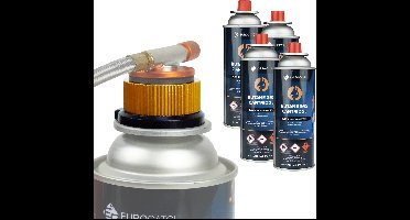 Eurocatch Gasadapter Schroefdraad naar Bajonet - Connector B188 naar 227gr Cartridge - incl 4 gascartidges