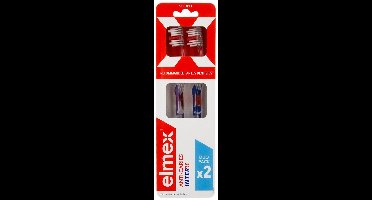 Elmex Anti-Caries InterX Zachte Tandenborstel Duo Pack (Kleur : Blauw en violet)