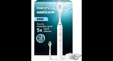 Philips Sonicare 4100 Series – Elektrische Tandenborstel – Wit – Wittere tanden – Met 2 opzetborstels – HX4042/41
