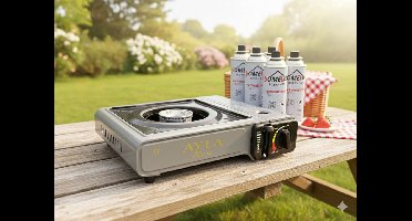 Draagbaar Gasfornuis - Camping Kookstel - Duits productie-Gas Stove - Gasfornuis - Kooktoestel - Outdoor - Op Reis - INCLUSIEF 6 gasflessen